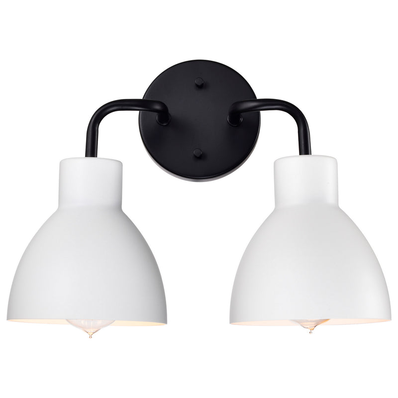 Nuvo Lighting 60-6785 Two Light Vanity, Matte Black / Matte White