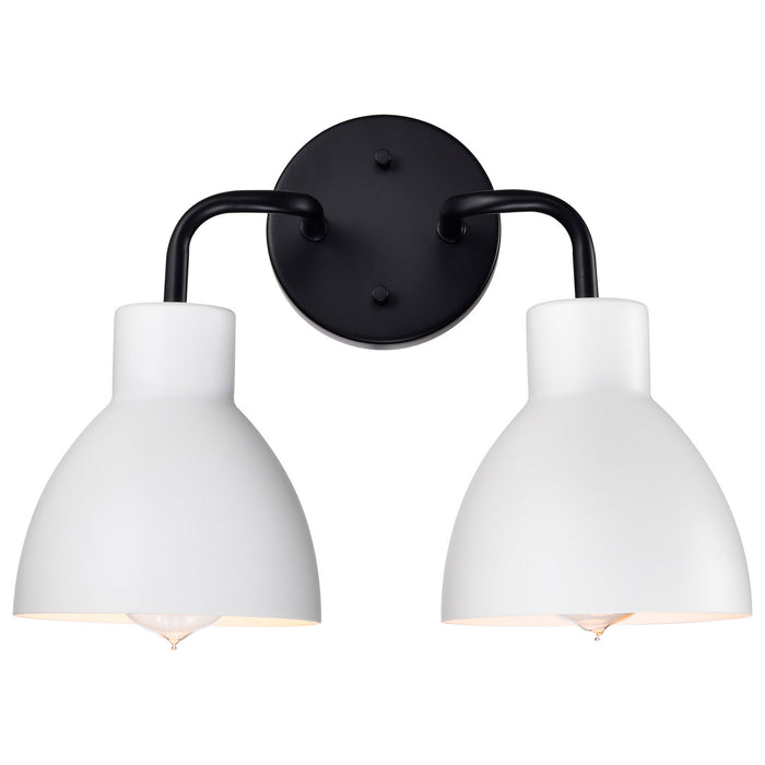 Nuvo Lighting 60-6785 Two Light Vanity, Matte Black / Matte White