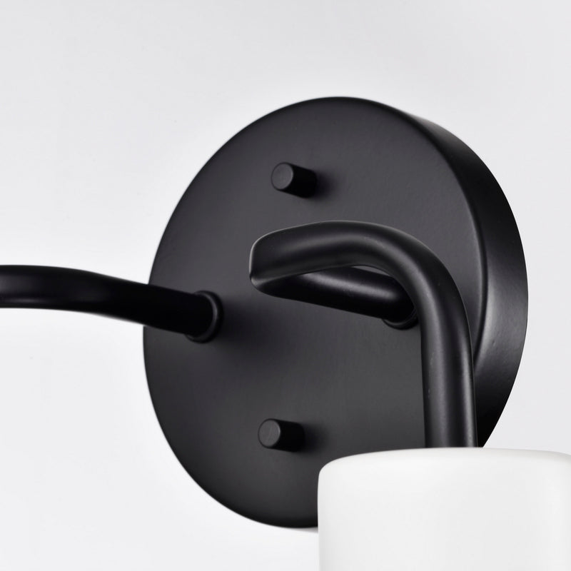 Nuvo Lighting 60-6785 Two Light Vanity, Matte Black / Matte White