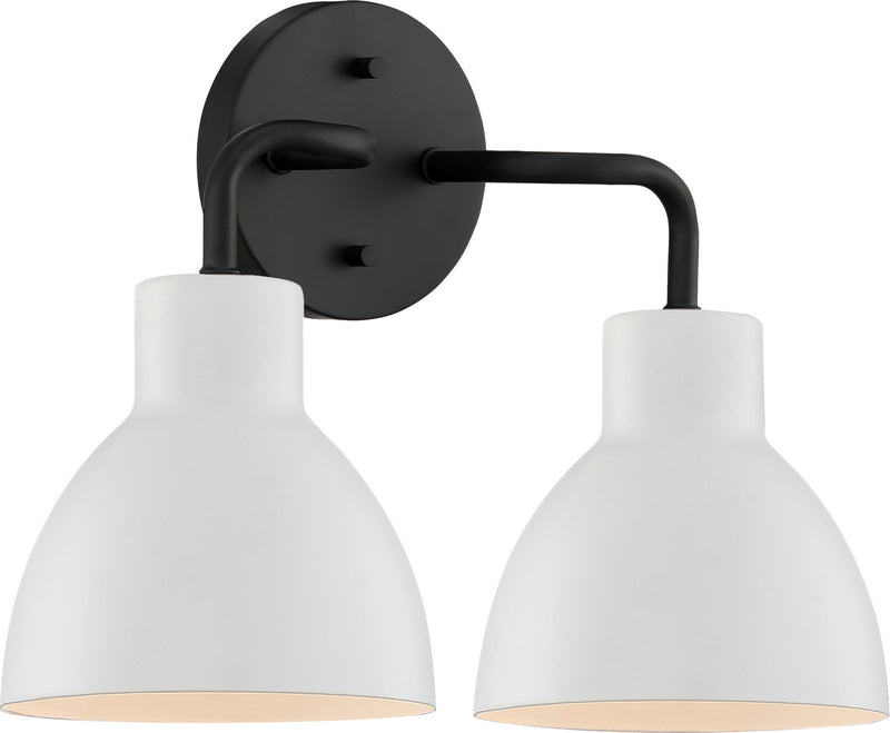 Nuvo Lighting 60-6785 Two Light Vanity, Matte Black / Matte White