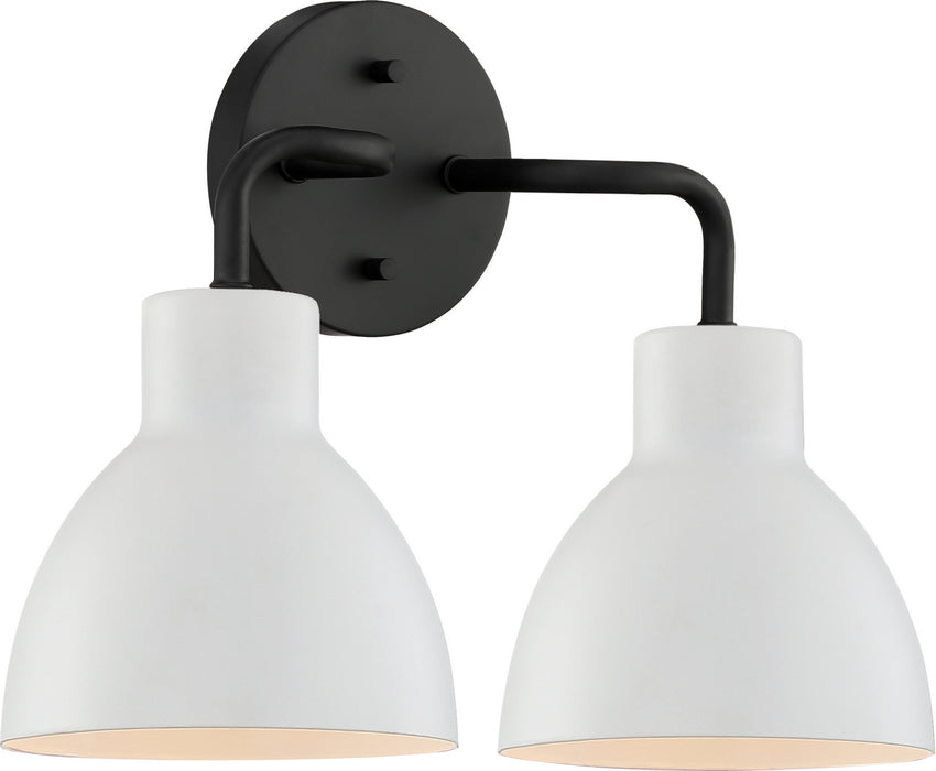 Nuvo Lighting 60-6785 Two Light Vanity, Matte Black / Matte White