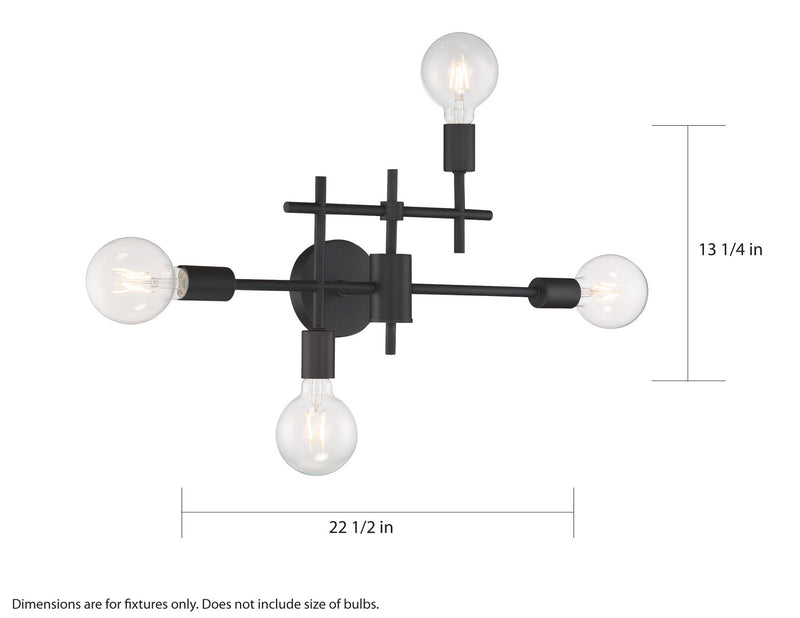 Nuvo Lighting 60-6861 Four Light Vanity, Black