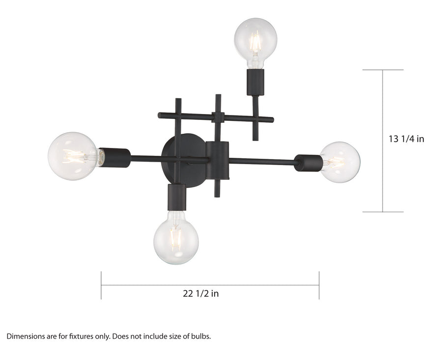 Nuvo Lighting 60-6861 Four Light Vanity, Black