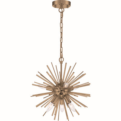 Nuvo Lighting 60-6992 Six Light Chandelier, Vintage Brass