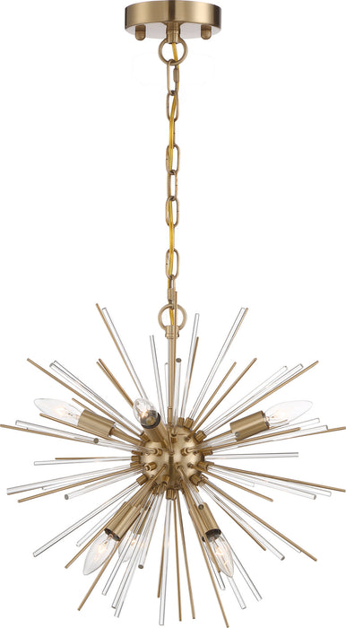 Nuvo Lighting 60-6992 Six Light Chandelier, Vintage Brass