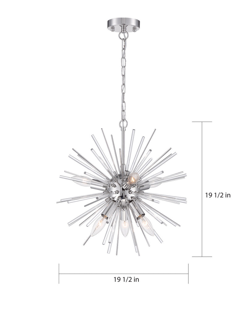 Nuvo Lighting 60-6993 Eight Light Chandelier, Polished Nickel