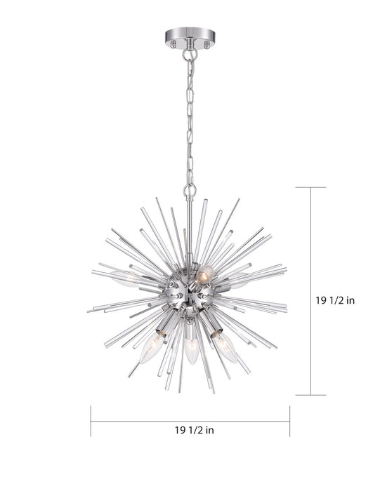 Nuvo Lighting 60-6993 Eight Light Chandelier, Polished Nickel