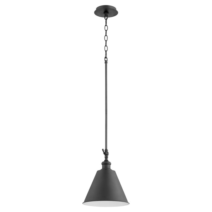 Quorum 3391-69 One Light Pendant, Textured Black
