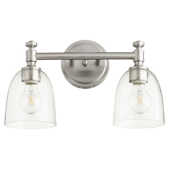 Quorum 5122-2-265 Two Light Vanity, Satin Nickel w/ Clear/Seeded