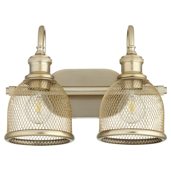 Quorum 5212-2-80 Two Light Vanity, Aged Brass
