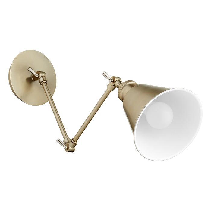 Quorum 5391-80 One Light Wall Mount, Aged Brass