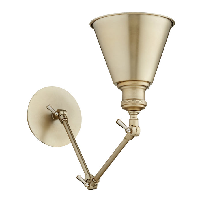 Quorum 5391-80 One Light Wall Mount, Aged Brass