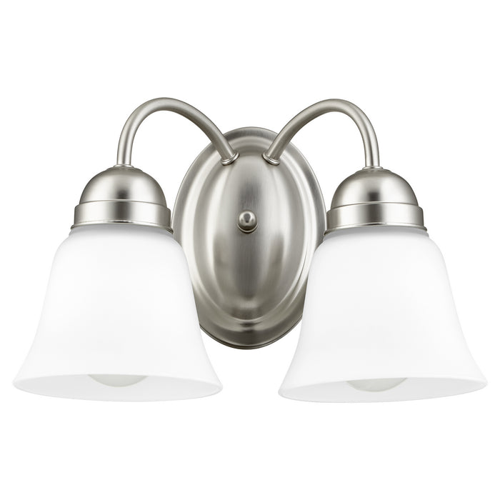 Quorum 5404-2-65 Two Light Wall Mount, Satin Nickel