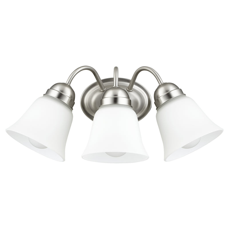 Quorum 5404-3-65 Three Light Wall Mount, Satin Nickel