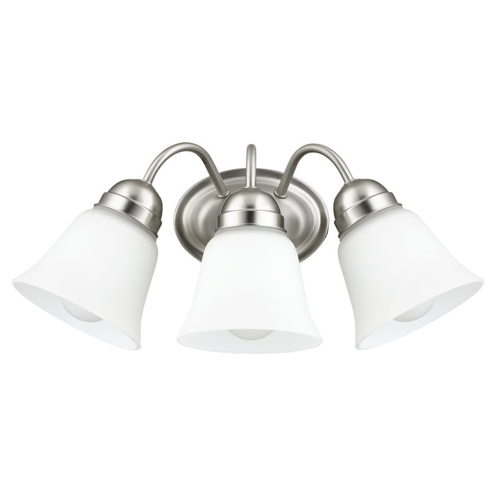 Quorum 5404-3-65 Three Light Wall Mount, Satin Nickel
