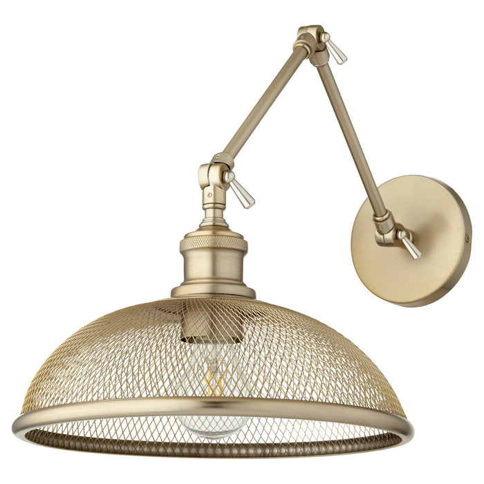 Quorum 5412-80 One Light Wall Mount, Aged Brass