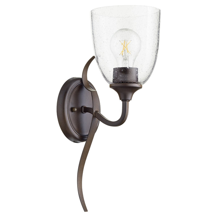 Quorum 5427-1-286 One Light Wall Mount, Oiled Bronze w/ Clear/Seeded