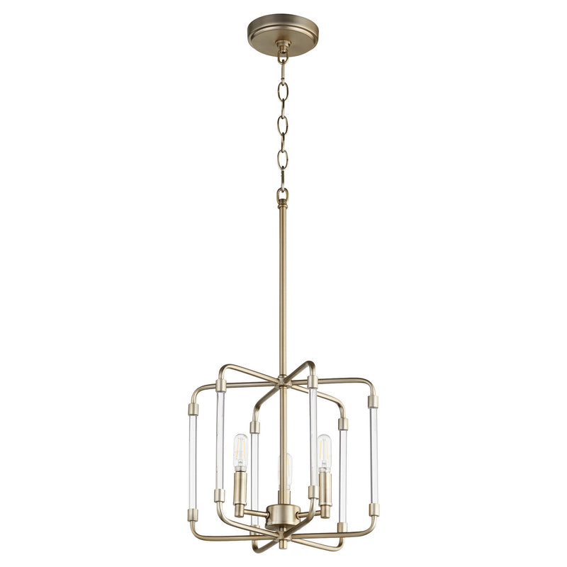 Quorum 6114-3-80 Three Light Pendant, Aged Brass
