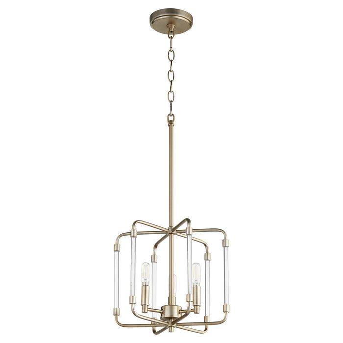 Quorum 6114-3-80 Three Light Pendant, Aged Brass
