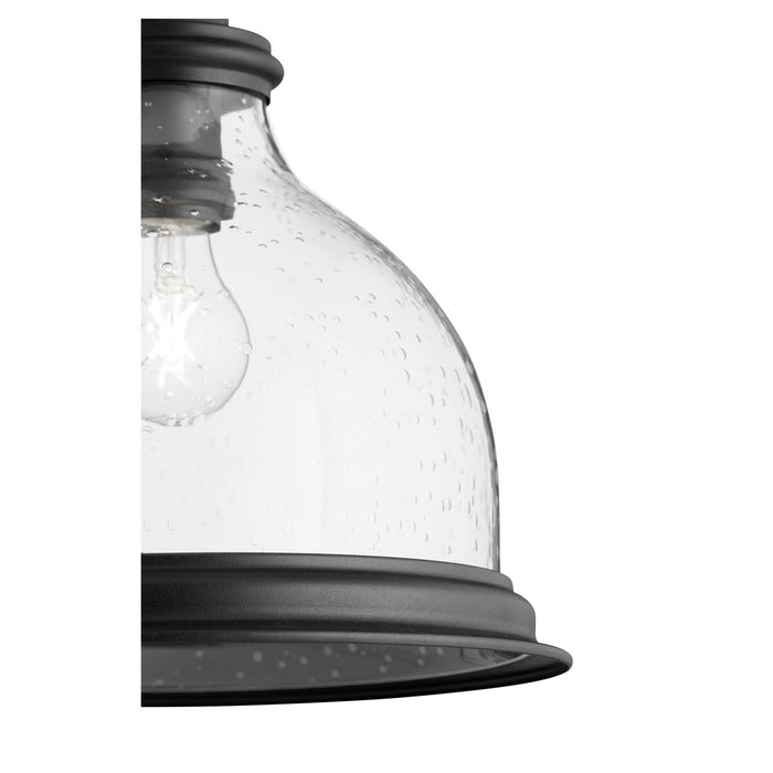 Quorum 6193-12-69 One Light Pendant, Textured Black w/ Clear/Seeded
