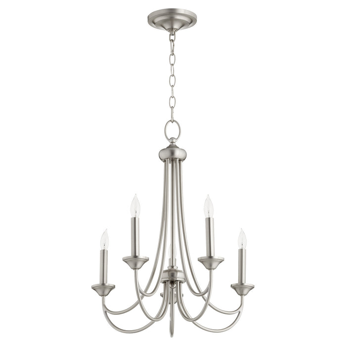 Quorum 6250-5-65 Five Light Chandelier, Satin Nickel