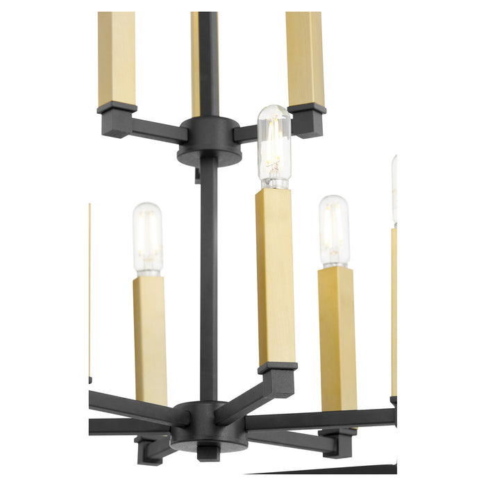 Quorum 6809-9-69 Nine Light Entry Pendant, Textured Black