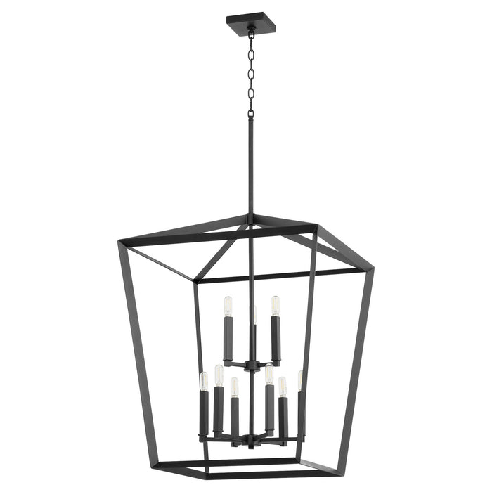 Quorum 6809-9-69 Nine Light Entry Pendant, Textured Black