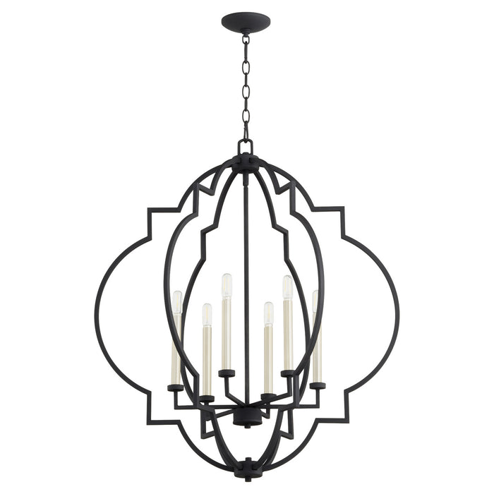 Quorum 6842-6-69 Six Light Pendant, Textured Black
