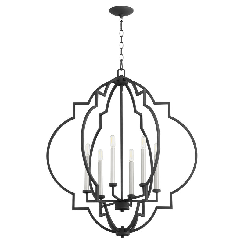 Quorum 6842-6-69 Six Light Pendant, Textured Black