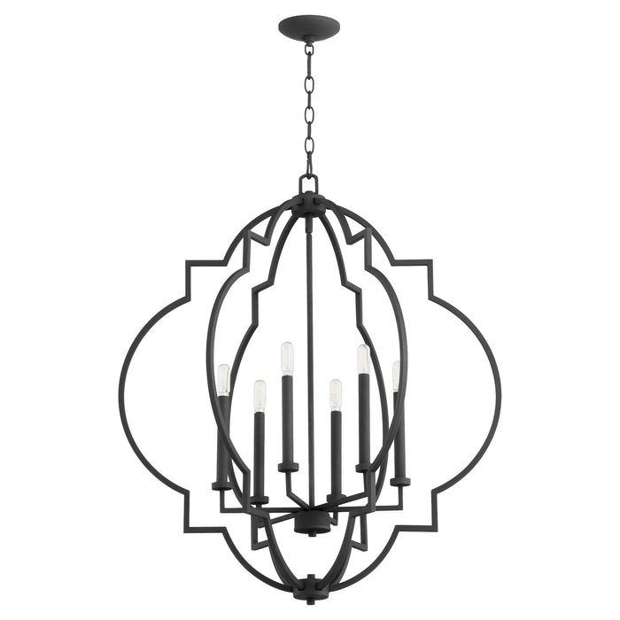 Quorum 6842-6-69 Six Light Pendant, Textured Black