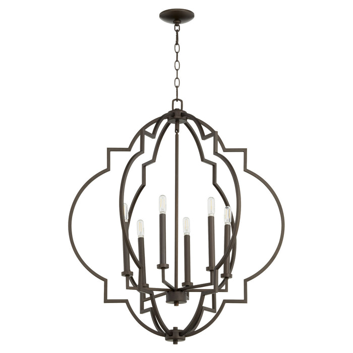 Quorum 6842-6-86 Six Light Pendant, Oiled Bronze