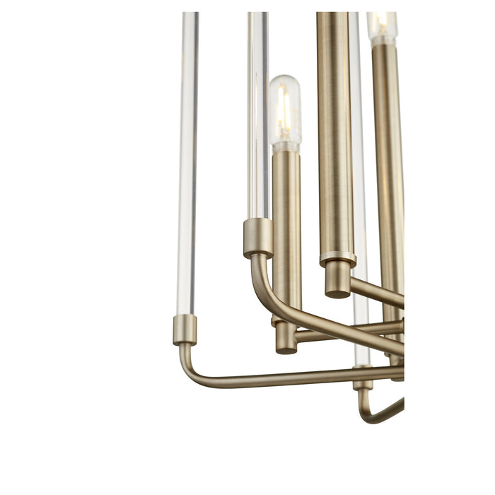 Quorum 8114-6-80 Six Light Entry Pendant, Aged Brass