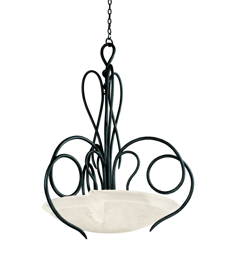 Kalco 4287TO/FROST Three Light Pendant, Tortoise Shell