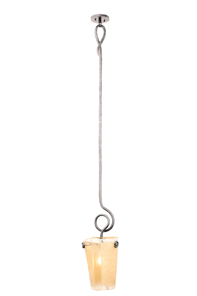 Kalco 4301PS/ANTQ One Light Pendant, Pearl Silver