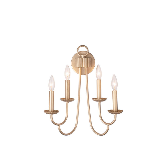 Kalco 511721MG Four Light Wall Sconce, Modern Gold