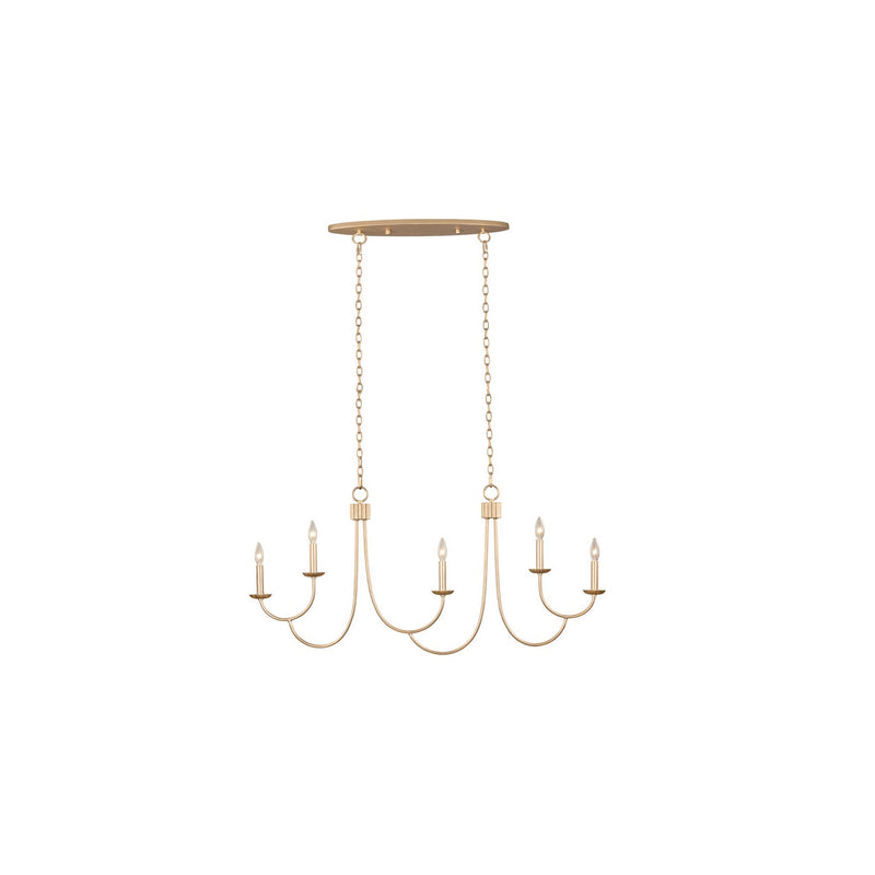 Kalco 511760MG Five Light Island Pendant, Modern Gold