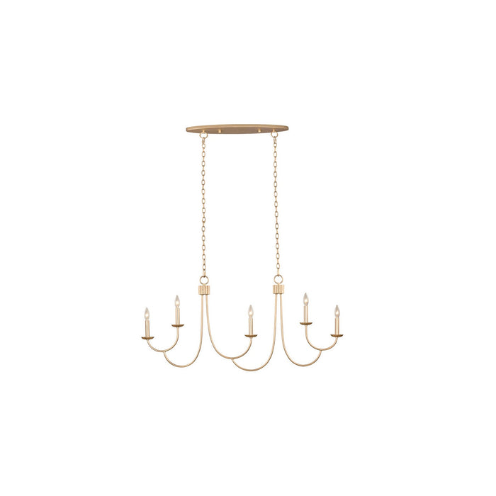 Kalco 511760MG Five Light Island Pendant, Modern Gold
