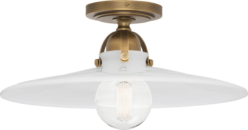 Robert Abbey 614 One Light Flushmount, Warm Brass