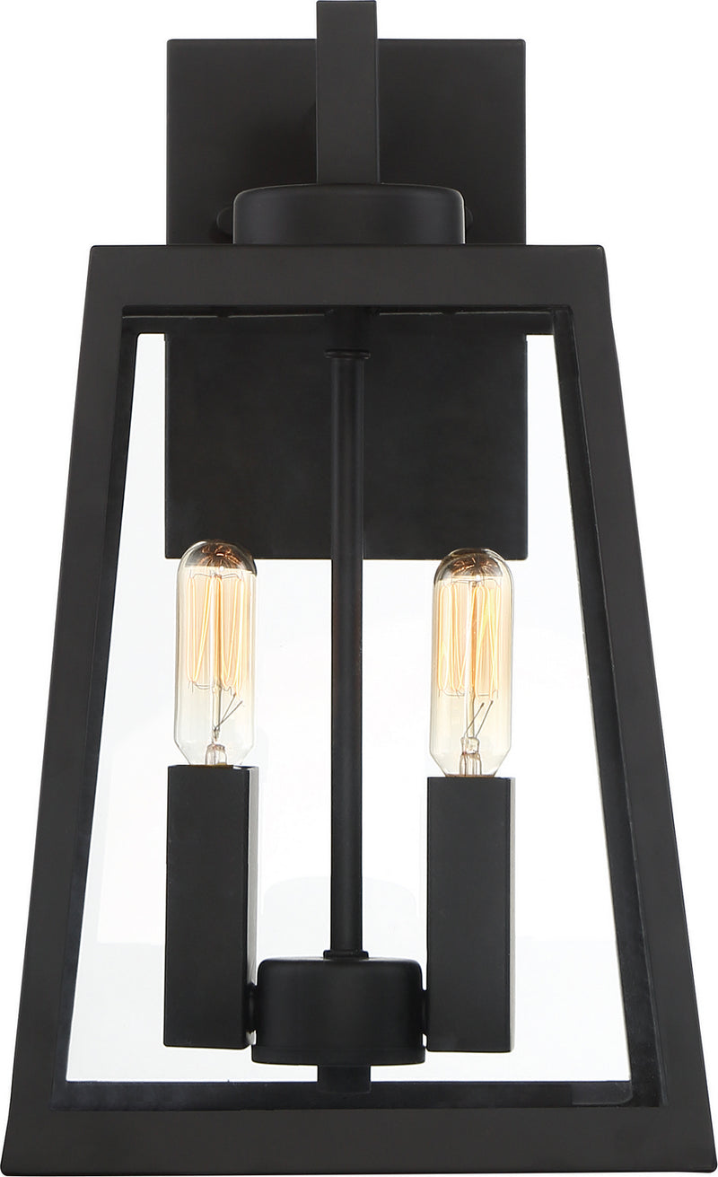 Nuvo Lighting 60-6582 Two Light Wall Lantern, Matte Black