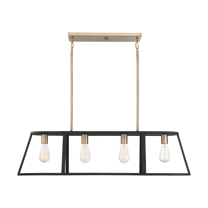 Nuvo Lighting 60-6644 Four Light Island Pendant, Copper Brushed Brass / Matte Black
