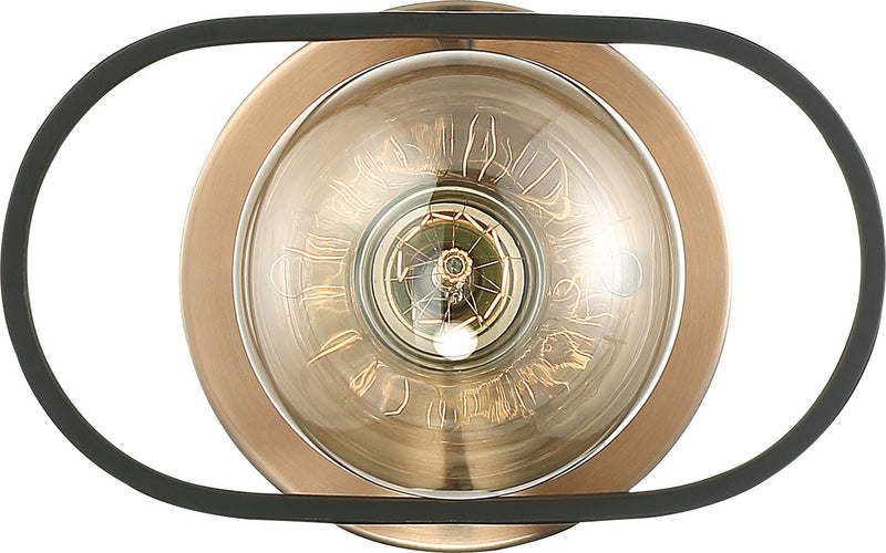 Nuvo Lighting 60-6651 One Light Wall Sconce, Copper Brushed Brass / Matte Black