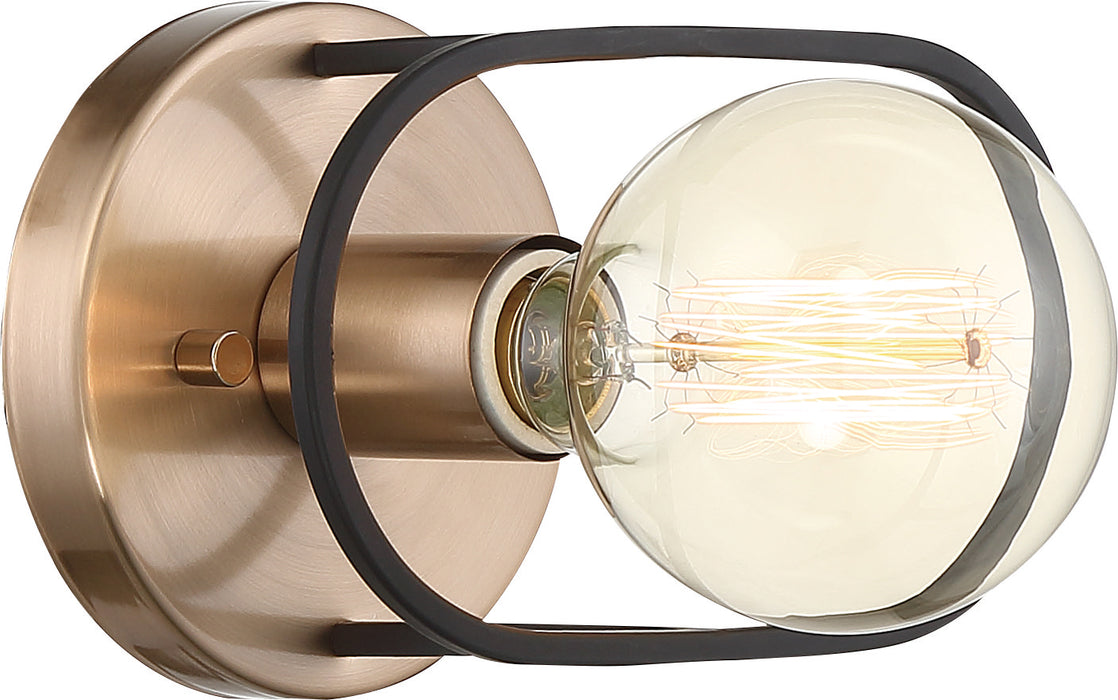 Nuvo Lighting 60-6651 One Light Wall Sconce, Copper Brushed Brass / Matte Black
