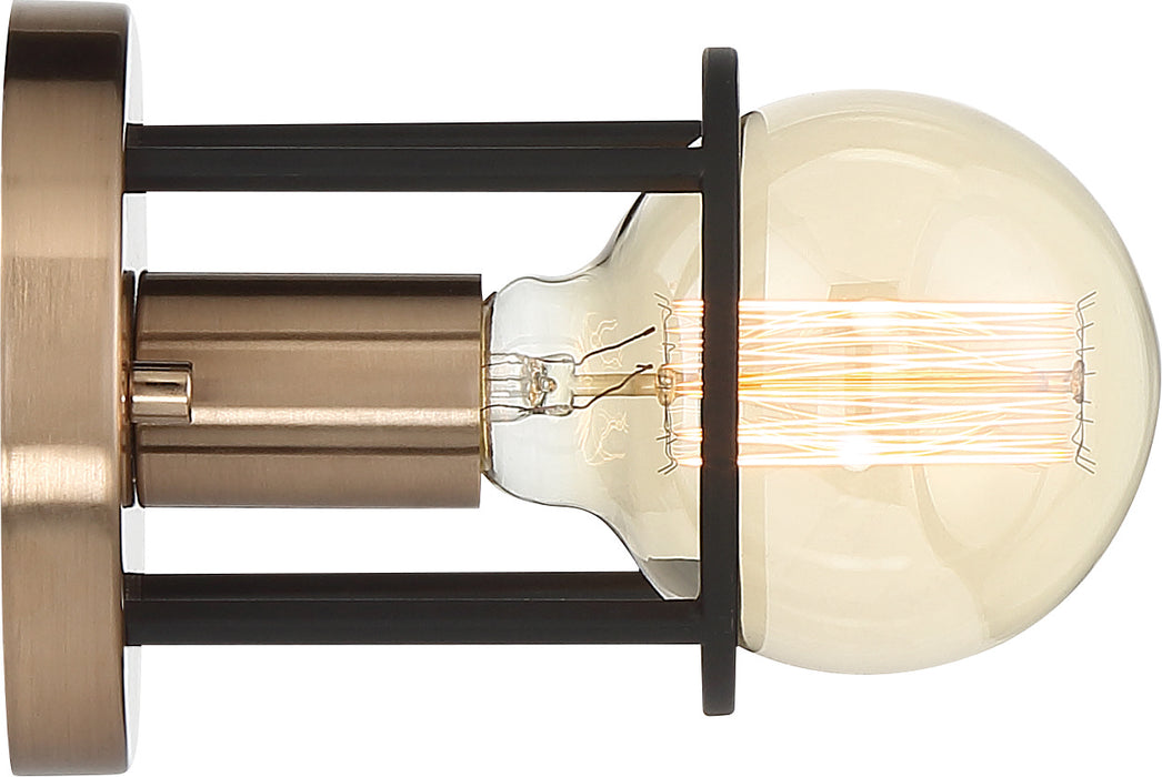 Nuvo Lighting 60-6651 One Light Wall Sconce, Copper Brushed Brass / Matte Black