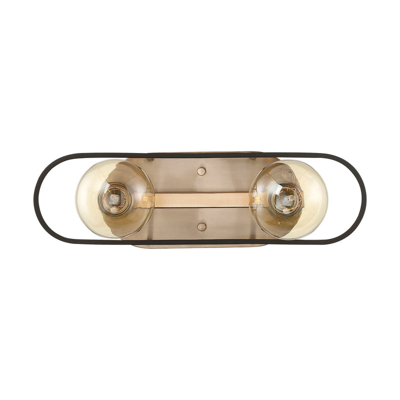 Nuvo Lighting 60-6652 Two Light Vanity, Copper Brushed Brass / Matte Black