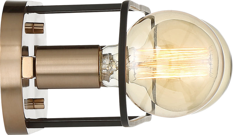 Nuvo Lighting 60-6652 Two Light Vanity, Copper Brushed Brass / Matte Black