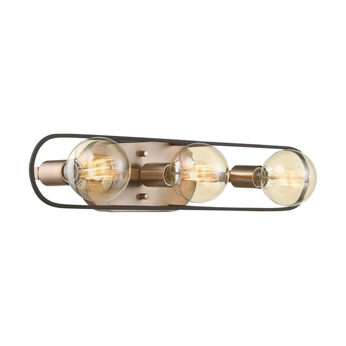 Nuvo Lighting 60-6653 Three Light Vanity, Copper Brushed Brass / Matte Black