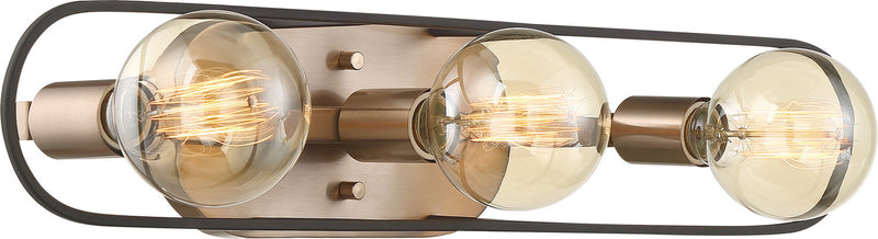Nuvo Lighting 60-6653 Three Light Vanity, Copper Brushed Brass / Matte Black