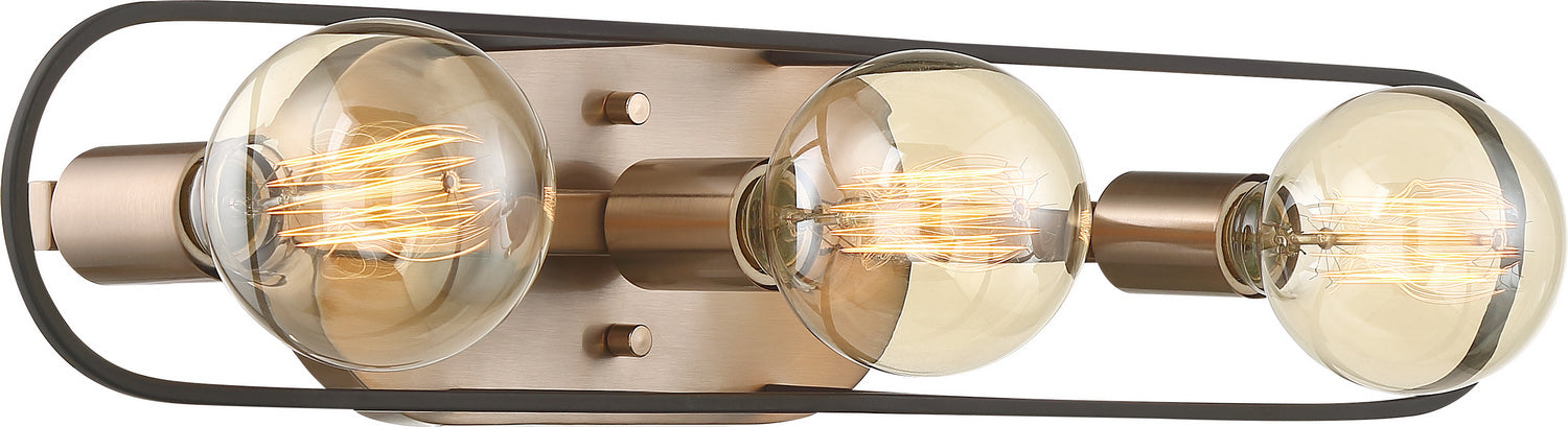 Nuvo Lighting 60-6653 Three Light Vanity, Copper Brushed Brass / Matte Black
