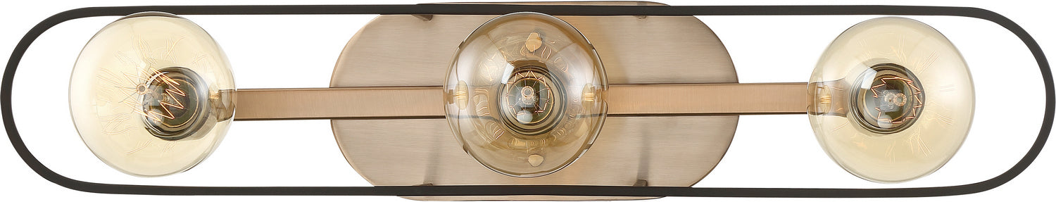 Nuvo Lighting 60-6653 Three Light Vanity, Copper Brushed Brass / Matte Black