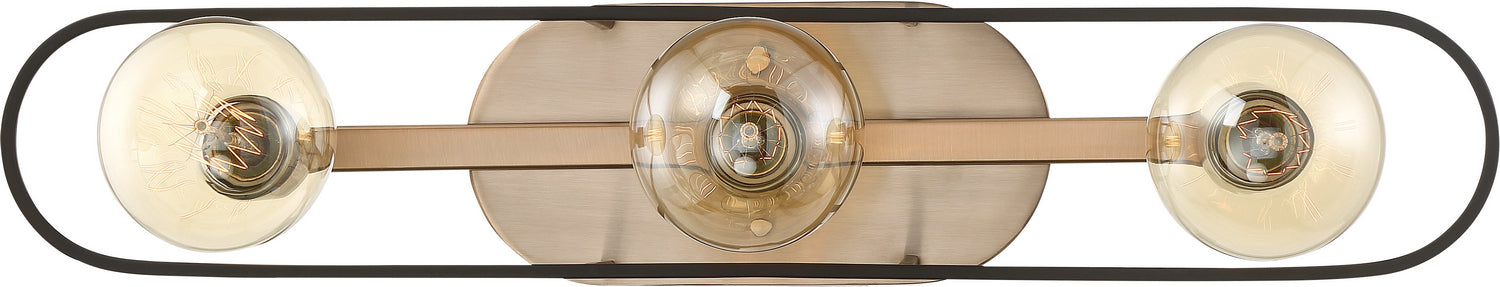 Nuvo Lighting 60-6653 Three Light Vanity, Copper Brushed Brass / Matte Black